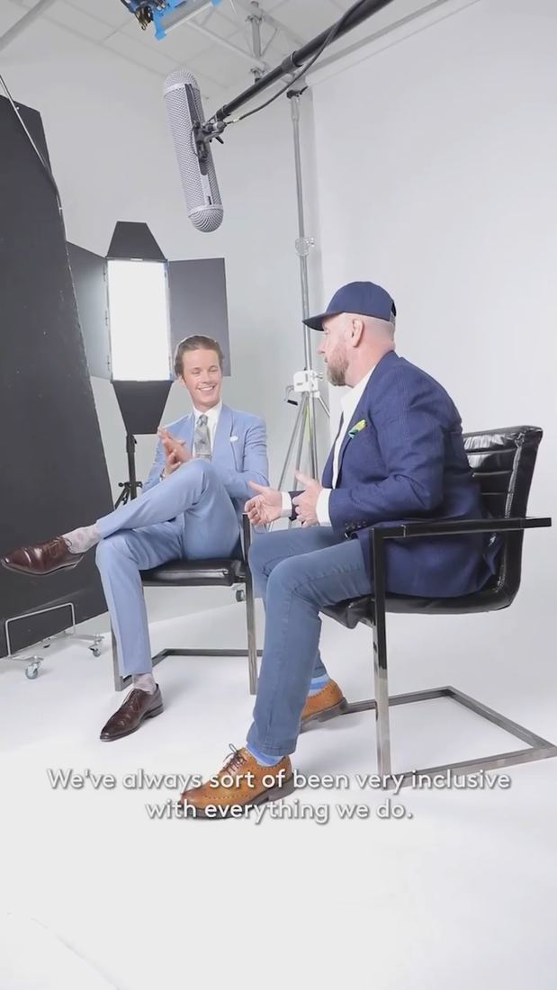 Studio set for the menswear film