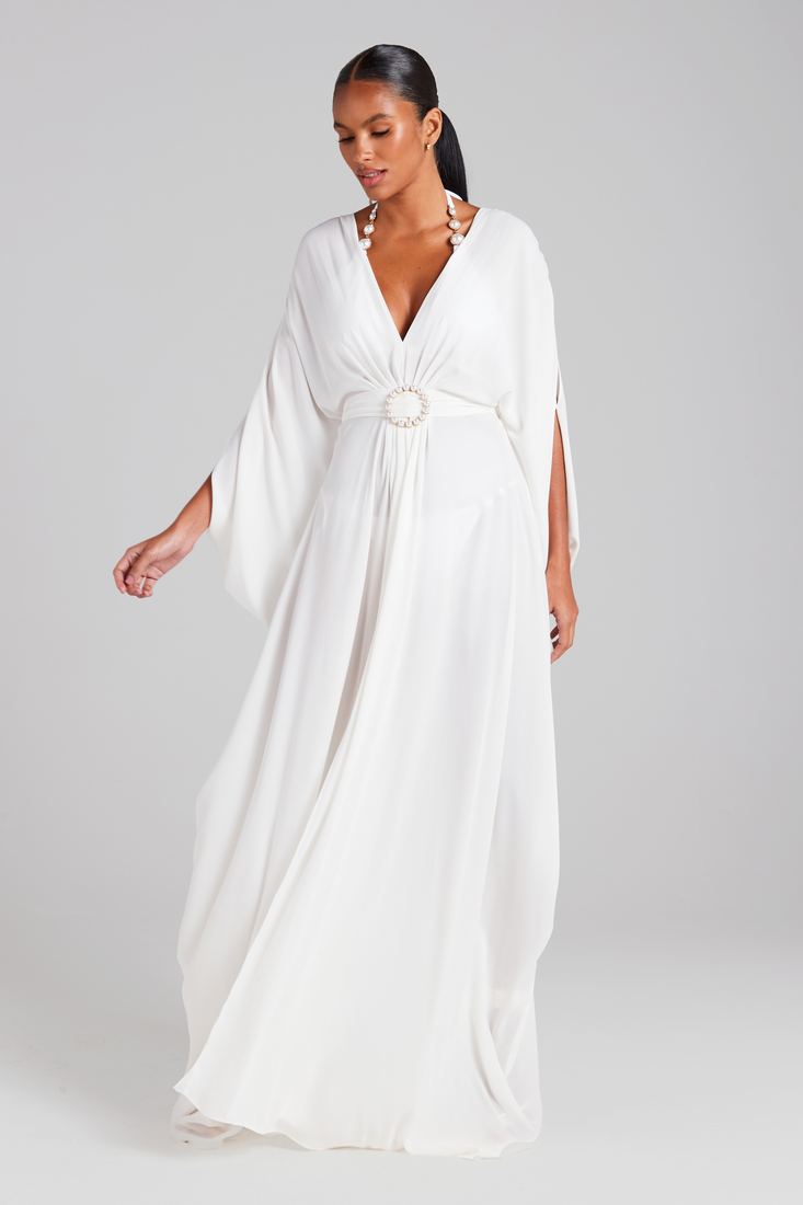 White kaftan gown