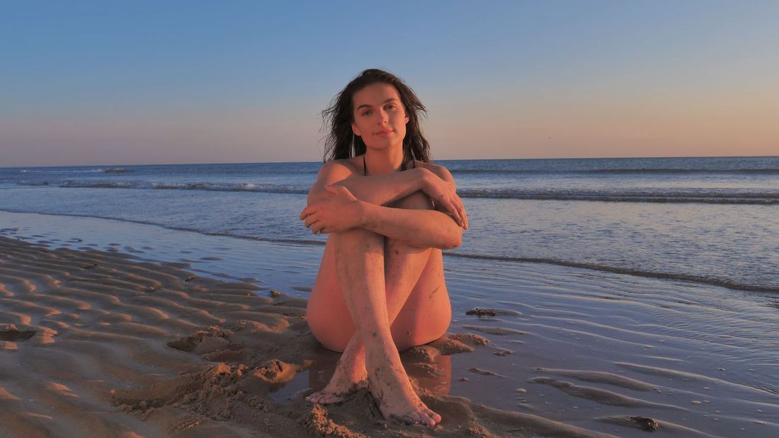 Beach portrait at sunset