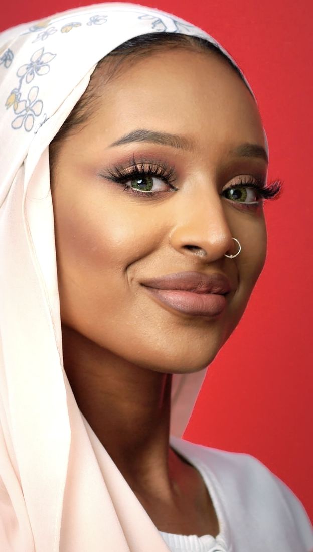 Beauty portrait on red